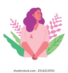 breast cancer awareness month woman isolated