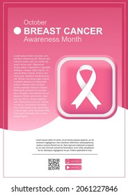 Breast cancer awareness month. Women Health, care.  Women day. Check up. 3D Vector Illustrations. Web banner. Modern design. 