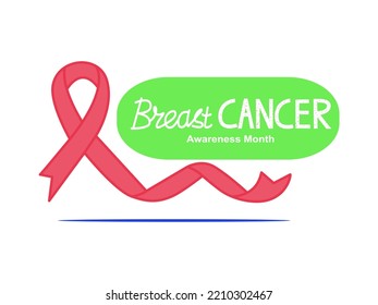 Breast cancer awareness month. Women health. Vector typography. 