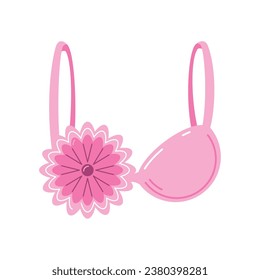 breast cancer awareness pink bra illustration svg