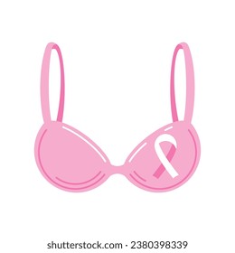 breast cancer awareness pink bra illustration