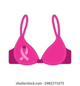 breast cancer awareness pink bra isolated