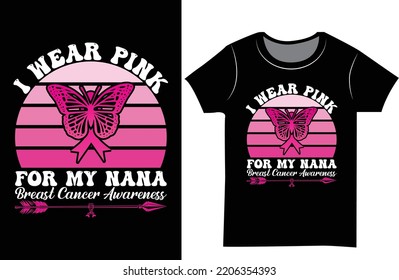 Breast cancer awareness pink color SVG t shirt. Gift t shirt design for men.