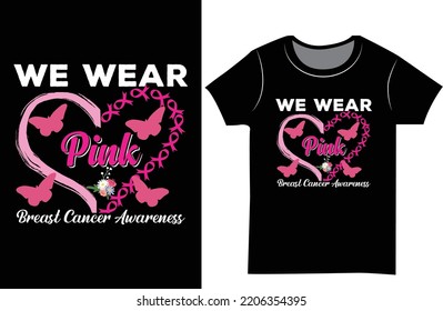 Breast cancer awareness pink color SVG t shirt. Gift t shirt design for men.