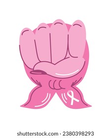 breast cancer awareness pink fist illustration
