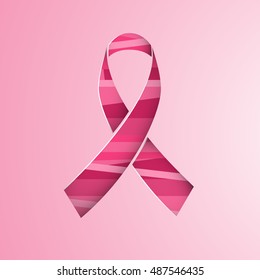 Breast Cancer Awareness Pink Globe Banner Flat Vector Illustration