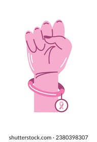 breast cancer awareness pink hand illustration