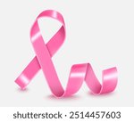 Breast cancer awareness pink ribbon. Banner template design. During October, which is Breast Cancer Awareness Month, this ribbon is widely used in campaigns to promote awareness.