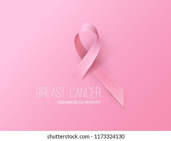 Breast Cancer Awareness Pink Ribbon. World Breast Cancer Day concept. Vector Illustration. Women healthcare concept