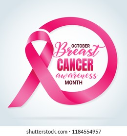 Breast Cancer Awareness Pink Ribbon. World Breast Cancer Day concept.