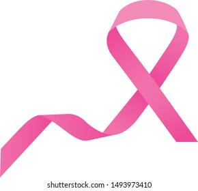 Breast Cancer Awareness Pink Ribbon on White Background. Vector stock illustration