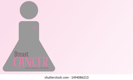  Breast cancer awareness Pink ribbon background.October is Cancer Awareness Month.Vector healthcare Illustration.