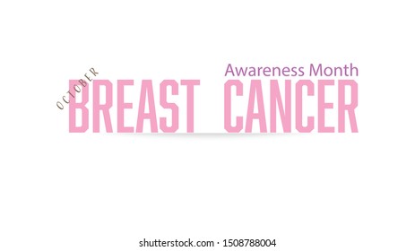 Breast cancer awareness Pink ribbon background.October is Cancer Awareness Month.Vector healthcare Illustration.