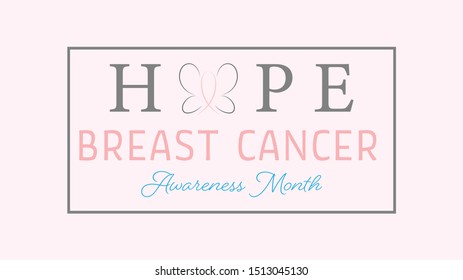 Breast cancer awareness Pink ribbon background.October is Cancer Awareness Month.Vector healthcare Illustration.