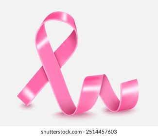 Breast cancer awareness pink ribbon. Banner template design. During October, which is Breast Cancer Awareness Month, this ribbon is widely used in campaigns to promote awareness.