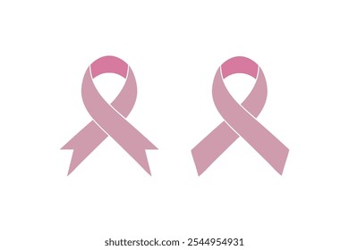 Concienciación sobre el cáncer de mama. Diseño plano de cinta rosa. Ilustración vectorial