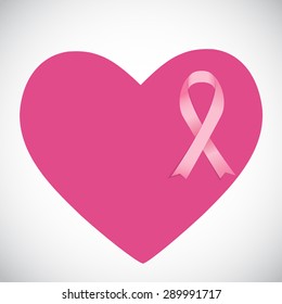 Breast Cancer Awareness Pink Ribbon Vector Illustration EPS10
