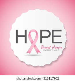 Breast Cancer Awareness Pink Ribbon Vector Illustration EPS10