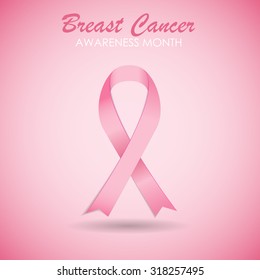 Breast Cancer Awareness Pink Ribbon Vector Illustration EPS10