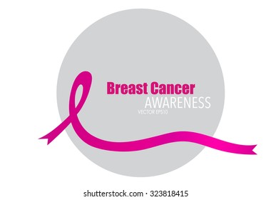 Breast cancer awareness pink ribbon, healthcare and medicine concept. Vector Illustration.