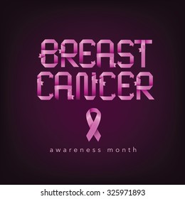 Breast cancer awareness pink ribbon design. EPS 10 vector royalty free stock illustration for ad, promotion, poster, flier, blog, article, social media, marketing