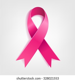 Breast Cancer Awareness Pink Ribbon. Vector illustration