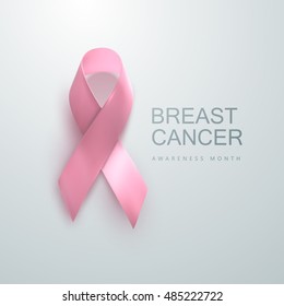 Breast Cancer Awareness Pink Ribbon. World Breast Cancer Day concept. Vector Illustration. Women healthcare concept