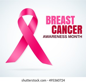 Breast Cancer Awareness Pink Ribbon. World Breast Cancer Day concept.