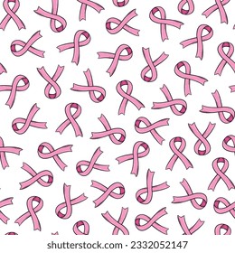 breast cancer awareness pink ribbons seamless pattern for wallpaper, scrapbooking, textile prints, background, wrapping paper, packaging, etc. EPS 10