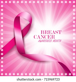 Breast cancer awareness pink ribbons. Vector illustration.