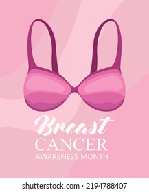 breast cancer awareness poster with bra svg
