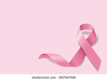 Breast Cancer Awareness Poster Design Pink Background With Gradient Mesh, Vector Illustration