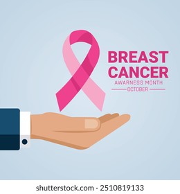 Breast cancer awareness poster icon. breast cancer ribbon icon.