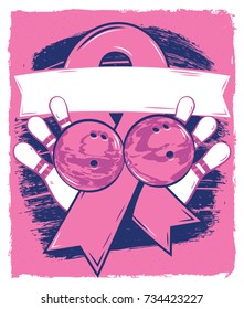 Breast Cancer Awareness Poster in a Screen Printed Style