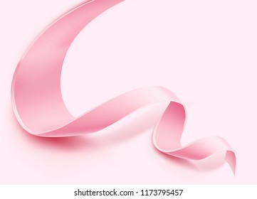 Set Three Realistic Pink Silk Ribbon Stock Vector (Royalty Free) 1435981583