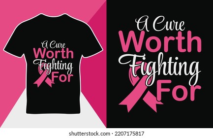 Breast cancer awareness quote t-shirt design template vector