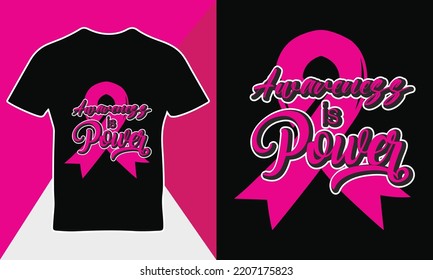 Breast cancer awareness quote t-shirt design template vector