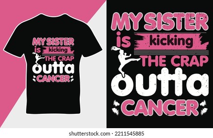 Breast cancer awareness quote t-shirt design template vector