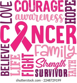 Breast Cancer Awareness Quotes and svg vector illustrations, Tshirt design for breast cancer campaign  svg