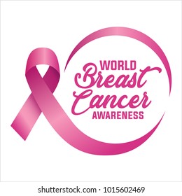 Breast Cancer Awareness Ribbon Background. Vector illustration EPS 10