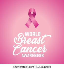 Breast Cancer Awareness Ribbon Background. Vector illustration EPS 10