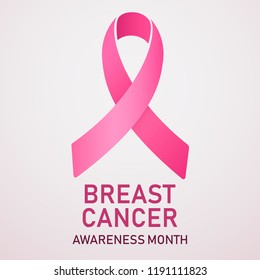 Breast Cancer Awareness Ribbon Background. Pink ribbon, breast cancer awareness symbol