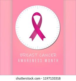 Breast Cancer Awareness Ribbon Background. Vector illustration.