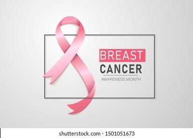 Breast Cancer Awareness Ribbon Background. Vector illustration EPS 10