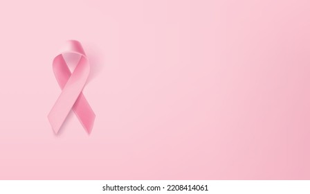 Breast Cancer Awareness Ribbon Background. Vector illustration