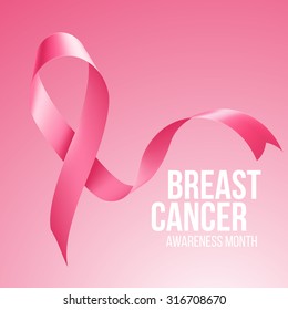 Breast Cancer Awareness Ribbon Background. Vector illustration EPS 10