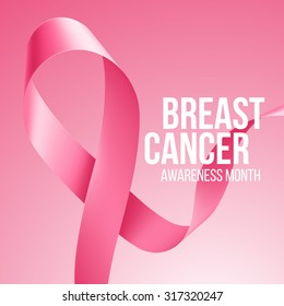 Breast Cancer Awareness Ribbon Background. Vector illustration 