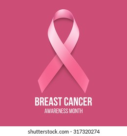Breast Cancer Awareness Ribbon Background. Vector illustration 