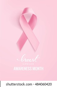 Breast Cancer Awareness Ribbon Background. Vector illustration