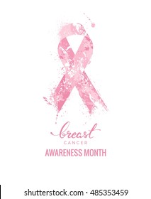 Breast Cancer Awareness Ribbon Background. Vector illustration